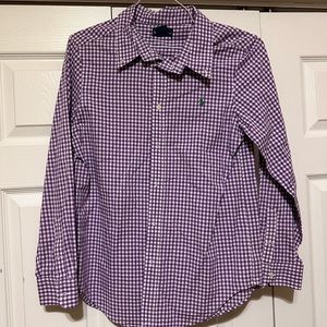 Youth L 14-16 button down polo shirt PURPLE